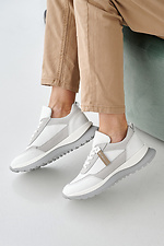 Damen-Sneakers aus weiem Leder fr Frhling und Herbst  2505401 Foto №6