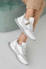 Damen-Sneakers aus weiem Leder fr Frhling und Herbst  2505401 Foto №7