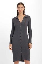 Women's knitted dress with turn-down collar and front closure  4038401 photo №1