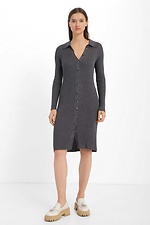 Women's knitted dress with turn-down collar and front closure  4038401 photo №2