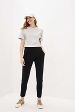 FIDAN black cotton trousers with slim fit Garne 3037402 photo №2