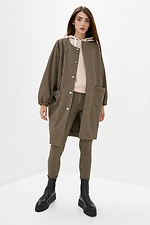 Oversized wool autumn coat with wide sleeves and patch pockets Garne 3039402 photo №2