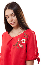 Women's linen dress with short sleeves and embroidery Cornett-VOL 2012403 photo №2