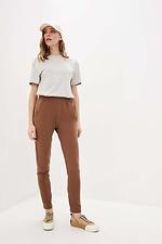 FIDAN brown cotton trousers with a slim fit Garne 3037403 photo №2