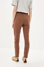 Хлопковые брюки FIDAN коричневого цвета зауженного кроя Garne 3037403 фото №3