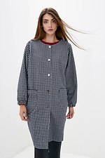 Oversized wool autumn coat with wide sleeves and patch pockets Garne 3039403 photo №1