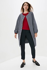 Oversized wool autumn coat with wide sleeves and patch pockets Garne 3039403 photo №2