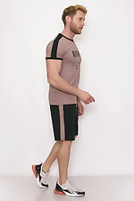 Men's set T-shirt and shorts NYC Mocha with black Teamv 8034403 photo №2