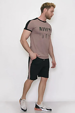 Men's set T-shirt and shorts NYC Mocha with black Teamv 8034403 photo №3