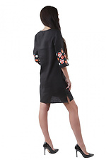 Women's linen dress with embroidery on wide sleeves Cornett-VOL 2012405 photo №3