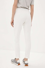 Бавовняні штани FIDAN білого кольору звуженого крою Garne 3037405 фото №3