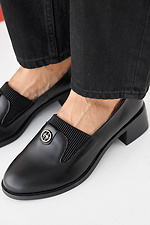 Women's spring-autumn black leather shoes  2505406 photo №9