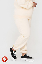 Утепленные штаны на резинке молочного цвета Garne 3041406 фото №3