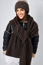 Chocolate-colored bouffant scarf Garne 4496406 photo №1