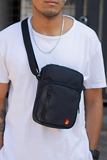 Herren-Kuriertasche Umhängetasche mit Feueraufdruck Schwarz Without 8055406 Foto №1