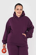 Padded kangaroo hoodie with purple hood Garne 3041407 photo №1