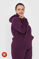 Padded kangaroo hoodie with purple hood Garne 3041407 photo №3