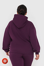 Padded kangaroo hoodie with purple hood Garne 3041407 photo №4