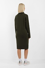 Knitted dress - green with cowl collar  4038407 photo №3