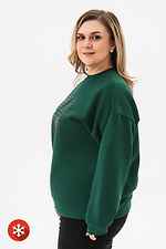 Warm sweater WENDI on fleece Striped Heart black Garne 9001407 photo №2