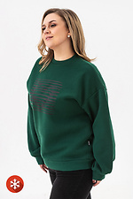 Warm sweater WENDI on fleece Striped Heart black Garne 9001407 photo №3