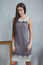 Haftowana lniana sukienka bez rękawów dla kobiet Cornett-VOL 2012408 zdjęcie №4