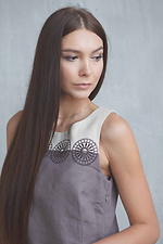 Sleeveless embroidered linen dress for women Cornett-VOL 2012408 photo №5