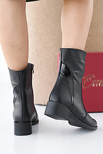 Women's spring-autumn black leather boots  2505408 photo №4