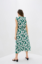 Зеленое штапельное платье RIHANNA с рюшами и отрезной юбкой Garne 3038408 фото №3