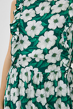 Зеленое штапельное платье RIHANNA с рюшами и отрезной юбкой Garne 3038408 фото №4