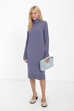 Warm knitted straight-fit golf dress with a high neck  4038408 photo №1