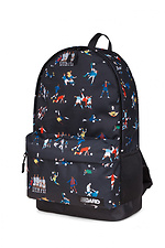 Urban youth backpack in black with a bright pattern GARD 8011408 photo №1