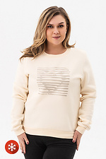 TODEY Striped Heart beige insulated sweatshirt Garne 9001408 photo №1