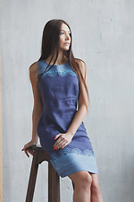 Женское льняное платье вышиванка без рукавов Cornett-VOL 2012409 фото №5