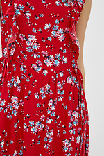 Красное штапельное платье RIHANNA с рюшами и отрезной юбкой Garne 3038409 фото №4