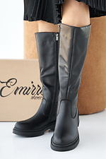 Women's spring-autumn black leather boots  2505410 photo №2