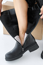 Women's spring-autumn black leather boots  2505410 photo №8
