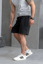 Men's plain casual knitted cotton shorts simple classic black Teamv 8034410 photo №2