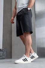 Men's plain casual knitted cotton shorts simple classic black Teamv 8034410 photo №3