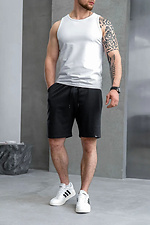 Men's plain casual knitted cotton shorts simple classic black Teamv 8034410 photo №4
