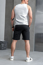 Men's plain casual knitted cotton shorts simple classic black Teamv 8034410 photo №5