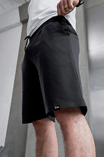 Men's plain casual knitted cotton shorts simple classic black Teamv 8034410 photo №6