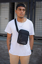 Men's Messenger Bag Shoulder Pouch with Printed Hate Black Without 8055410 photo №2