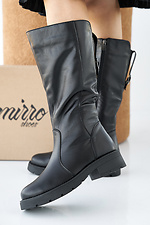 Women's spring-autumn black leather boots  2505411 photo №1