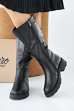 Women's spring-autumn black leather boots  2505411 photo №2