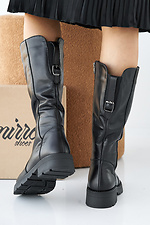 Women's spring-autumn black leather boots  2505411 photo №4