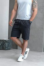 Men's plain casual sports shorts made of cotton classic graphite Teamv 8034411 photo №1