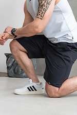 Men's plain casual sports shorts made of cotton classic graphite Teamv 8034411 photo №7