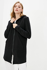 Zipped cotton sports cardigan with hood and pockets Garne 3039412 photo №1