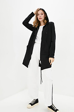 Zipped cotton sports cardigan with hood and pockets Garne 3039412 photo №2